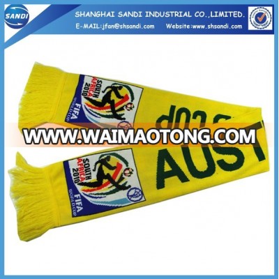 Promotional Acrylic sport fan custom football knitted scarf