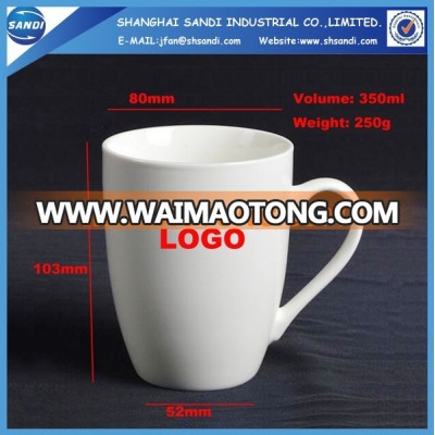 Promotional custom logo white ceramic mug