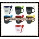 Double color Ceramic Mug with spoon